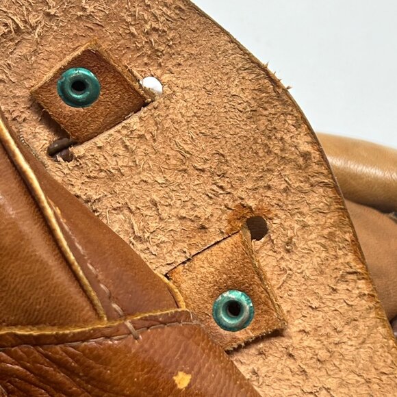 Vintage Patchwork Leather Purse Bag O Ring Shoulder Brown Boho Hippie Tan - Picture 8 of 11